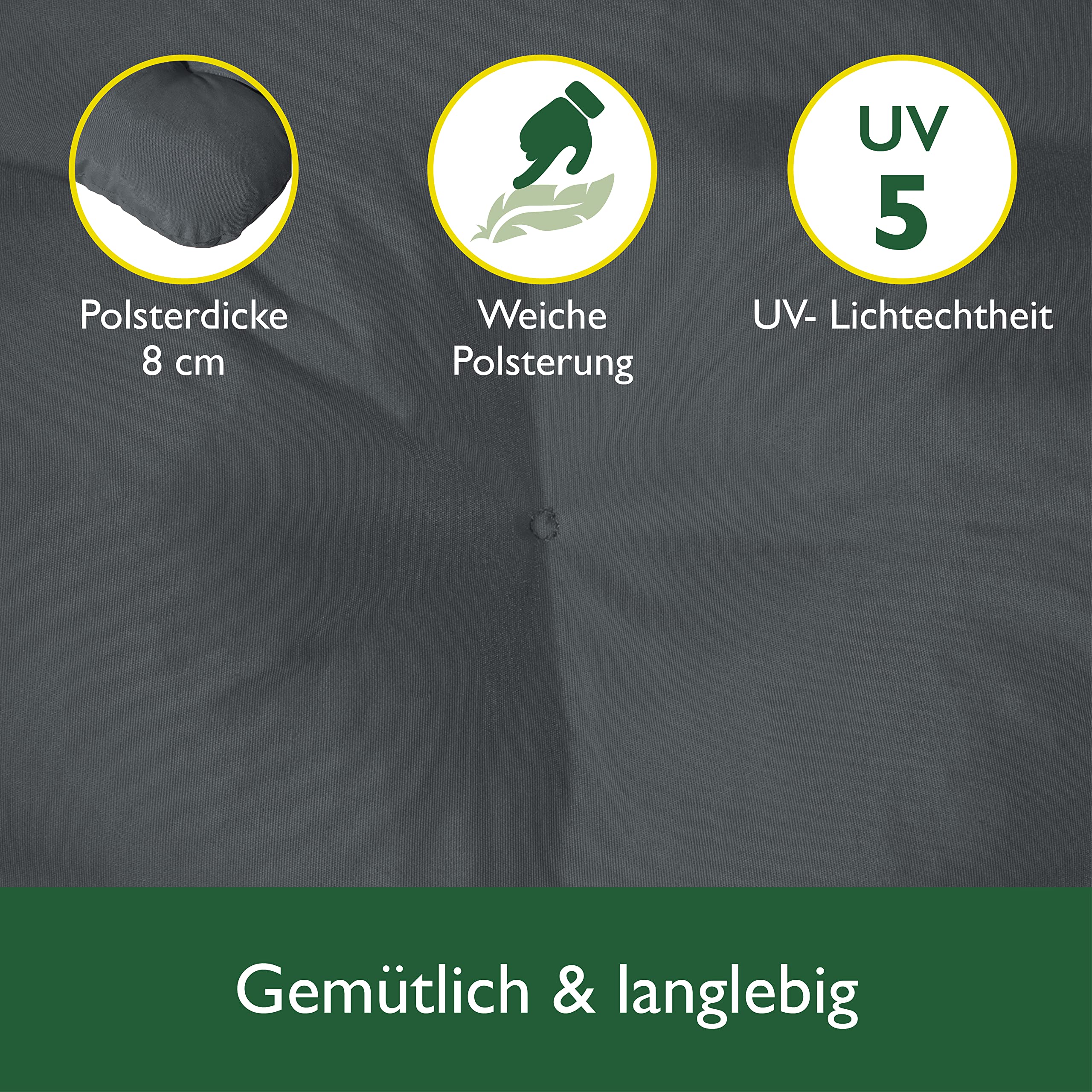 Beautissu Sitzkissen für Hollywoodschaukel 180x50x8cm Flair HS