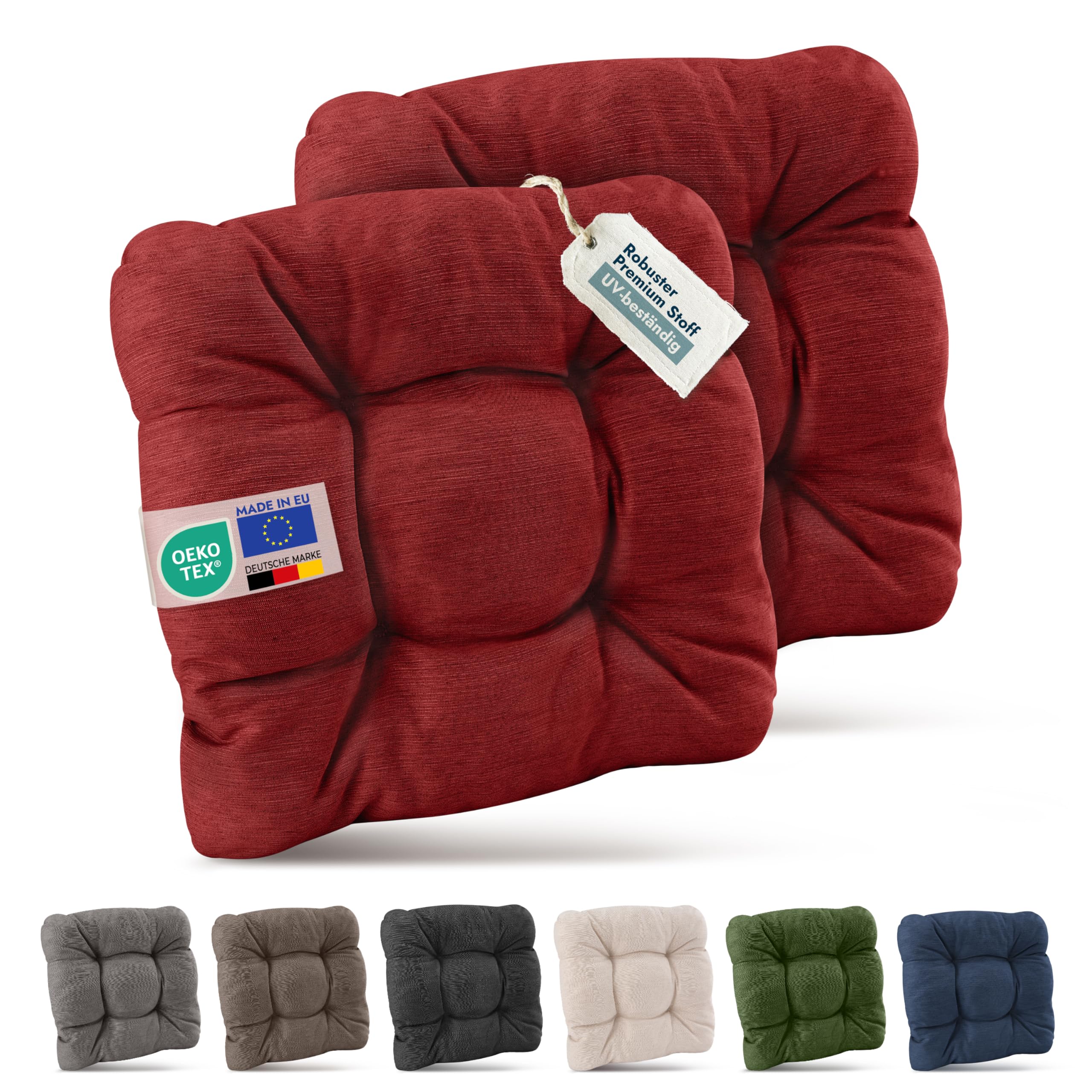 Beautissu 4er Set Premium Stuhlkissen 40x40 cm HighLux SK