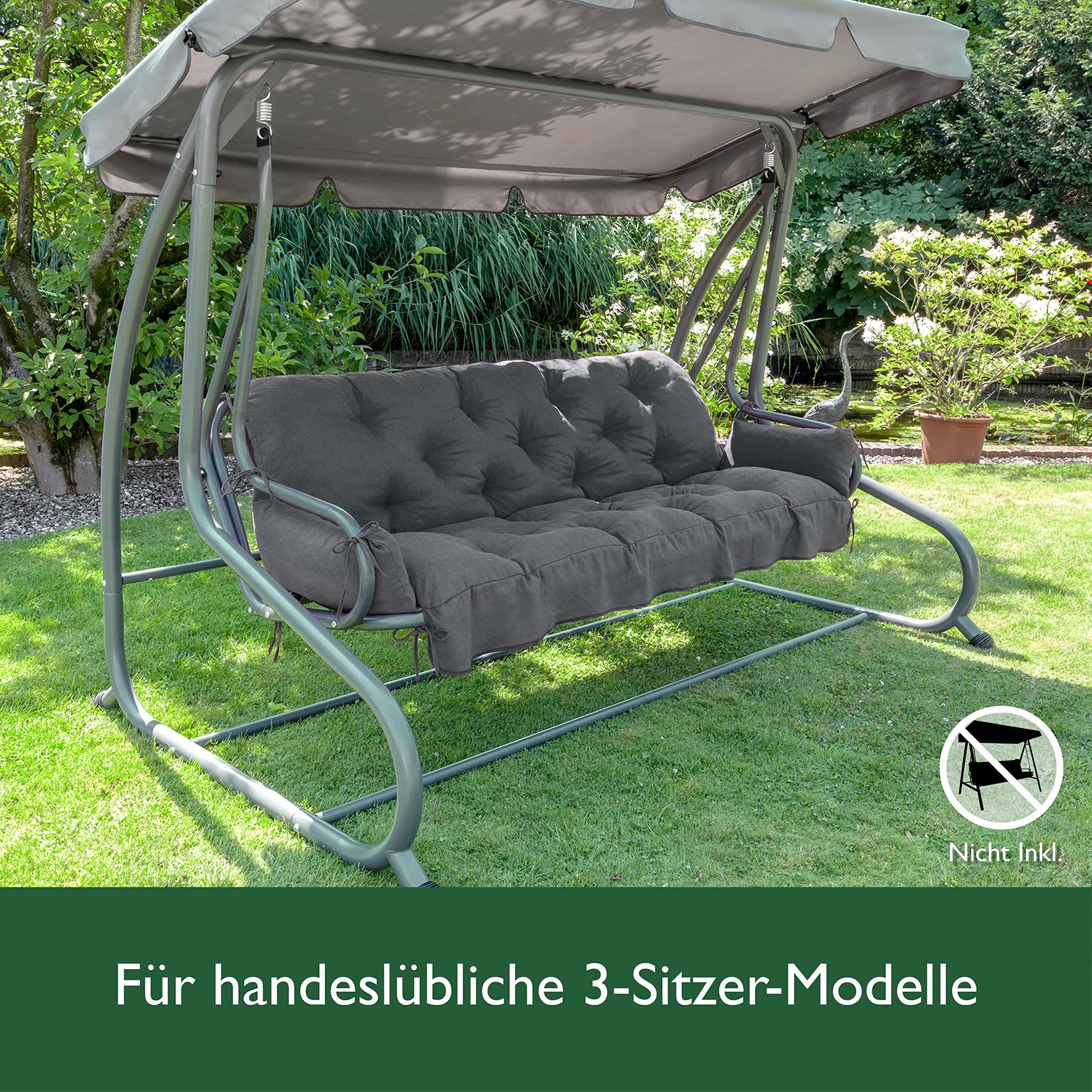 Beautissu Sitzkissen für Hollywoodschaukel 180x50x8cm Flair HS