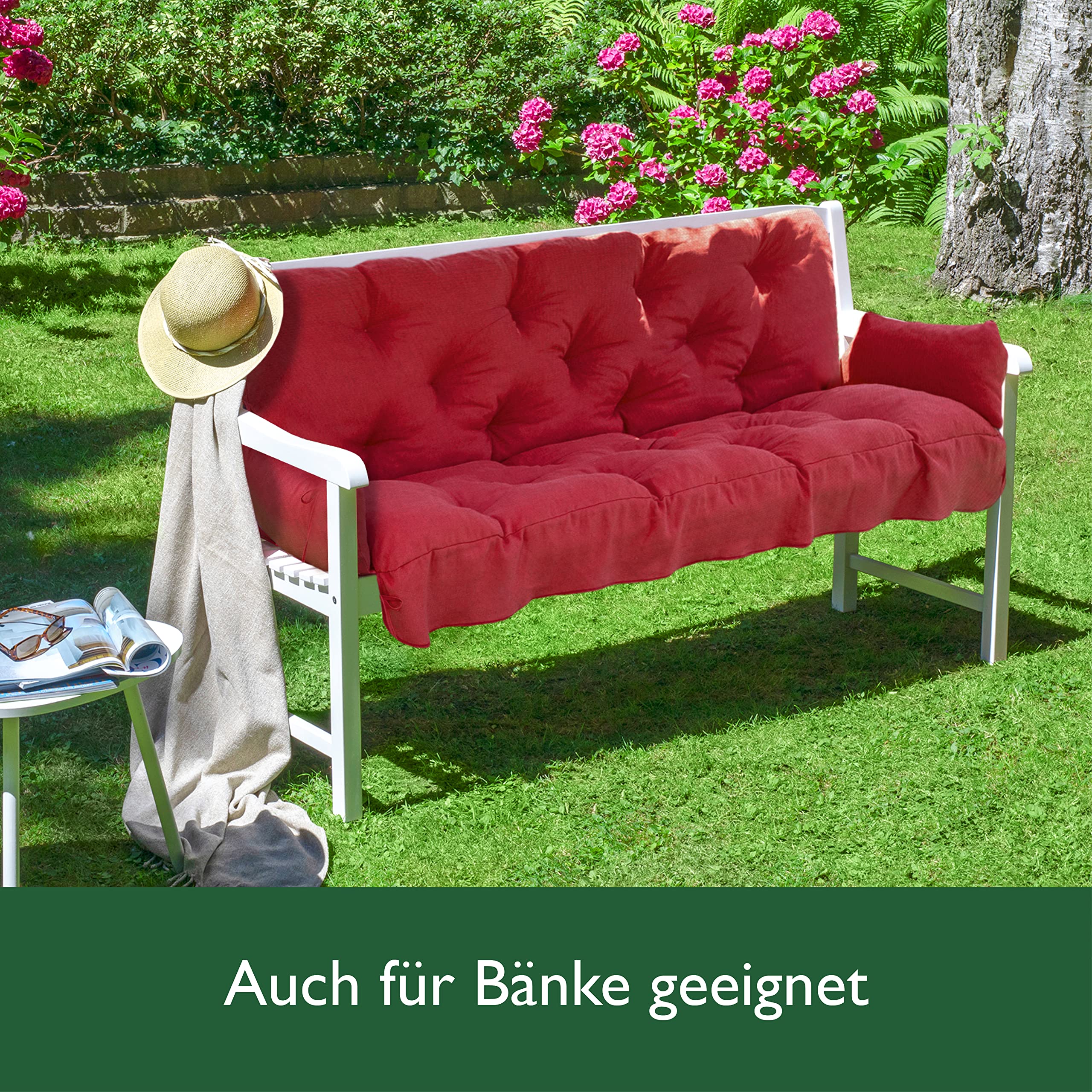 Beautissu Sitzkissen für Hollywoodschaukel 180x50x8cm Flair HS