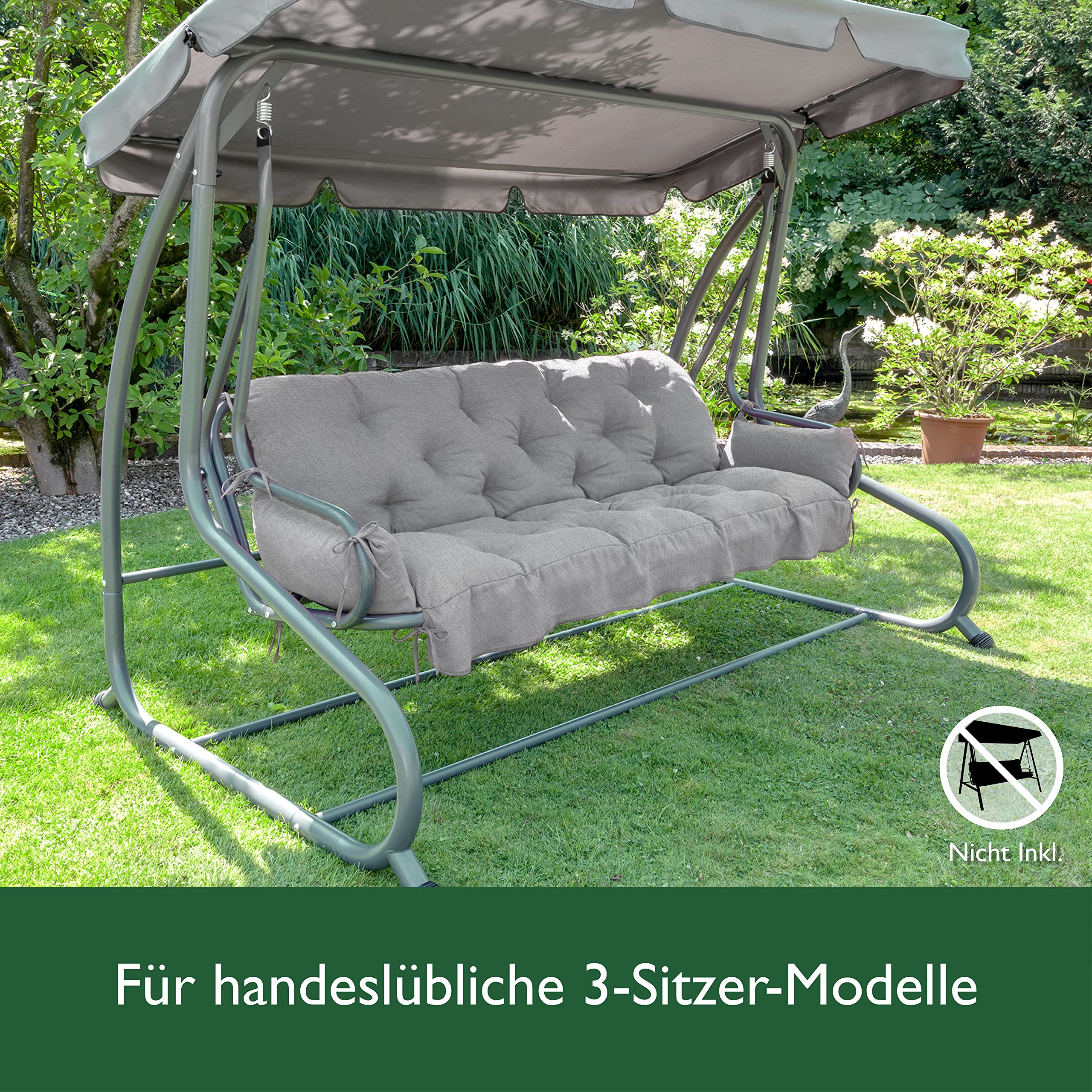 Beautissu Sitzkissen für Hollywoodschaukel 180x50x8cm Flair HS