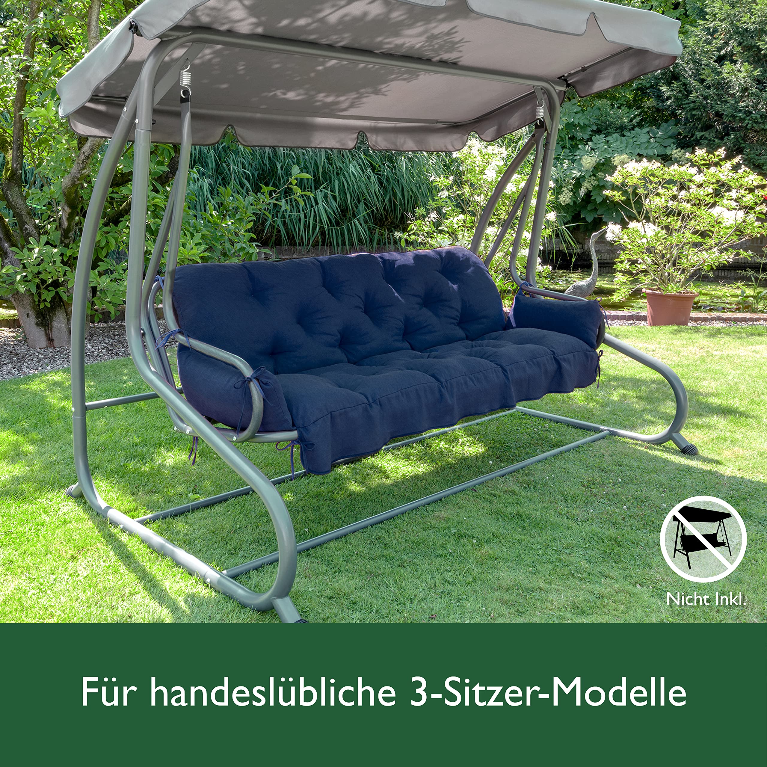 Beautissu Sitzkissen für Hollywoodschaukel 180x50x8cm Flair HS