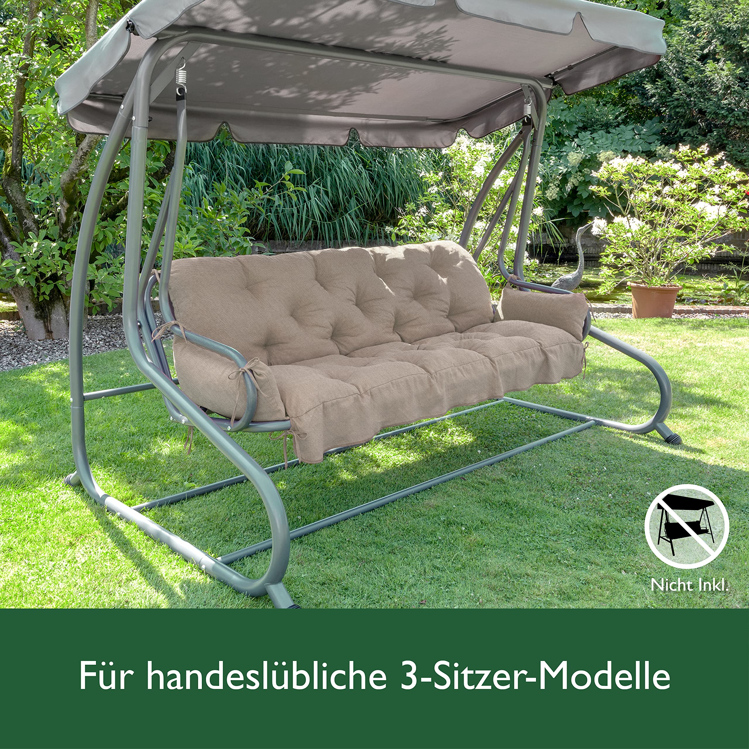 Beautissu Sitzkissen für Hollywoodschaukel 180x50x8cm Flair HS