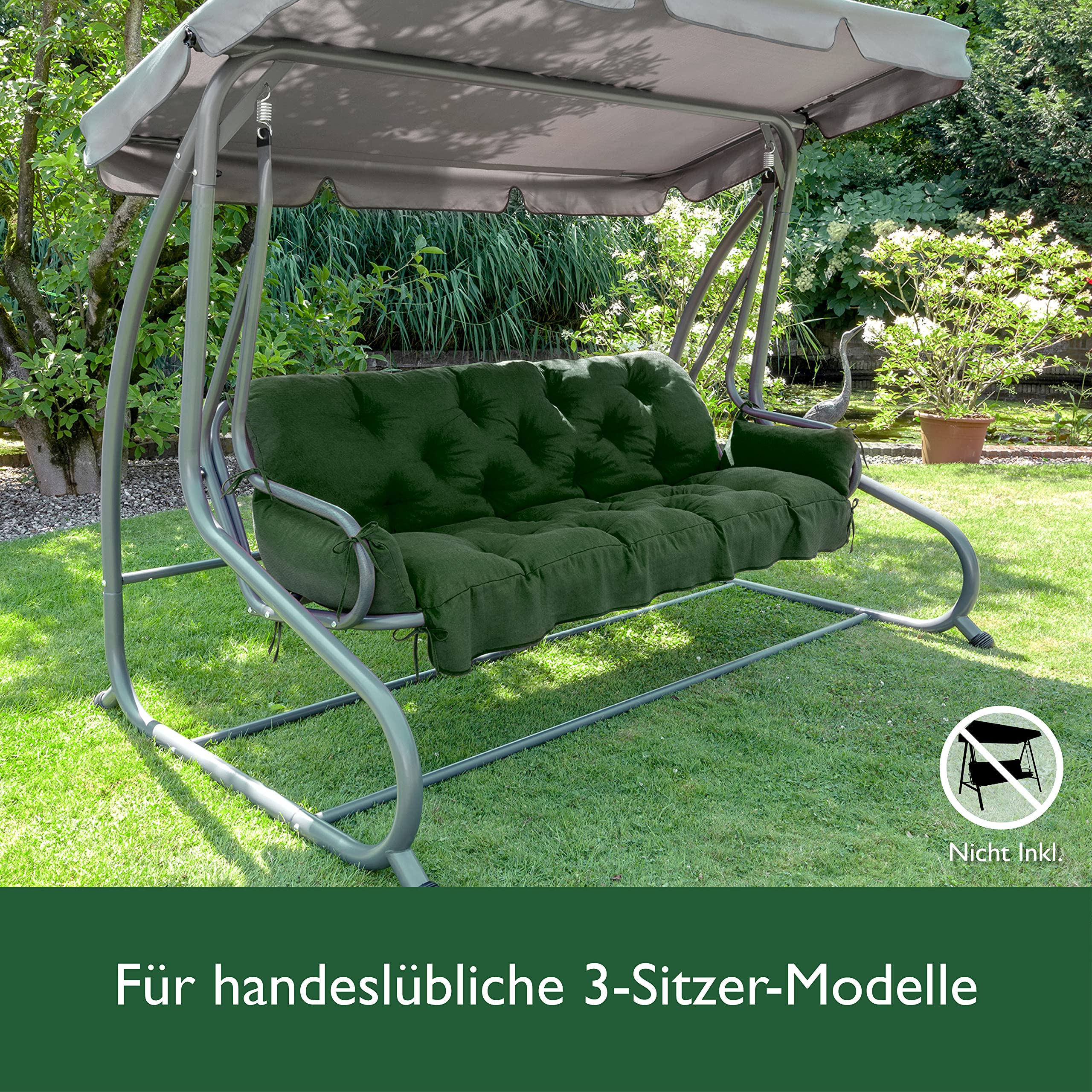 Beautissu Sitzkissen für Hollywoodschaukel 180x50x8cm Flair HS