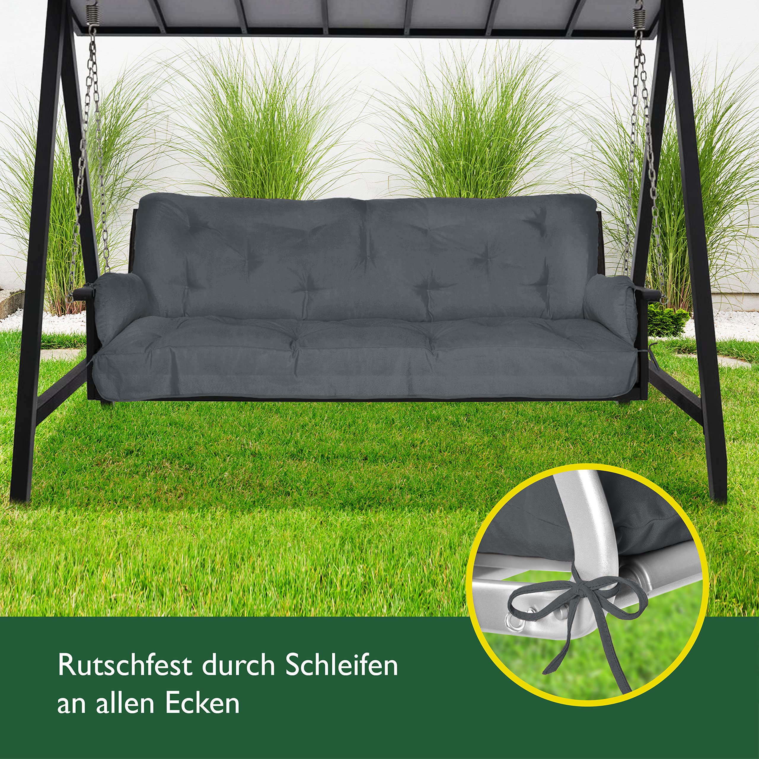 Beautissu Sitzkissen für Hollywoodschaukel 180x50x8cm Flair HS