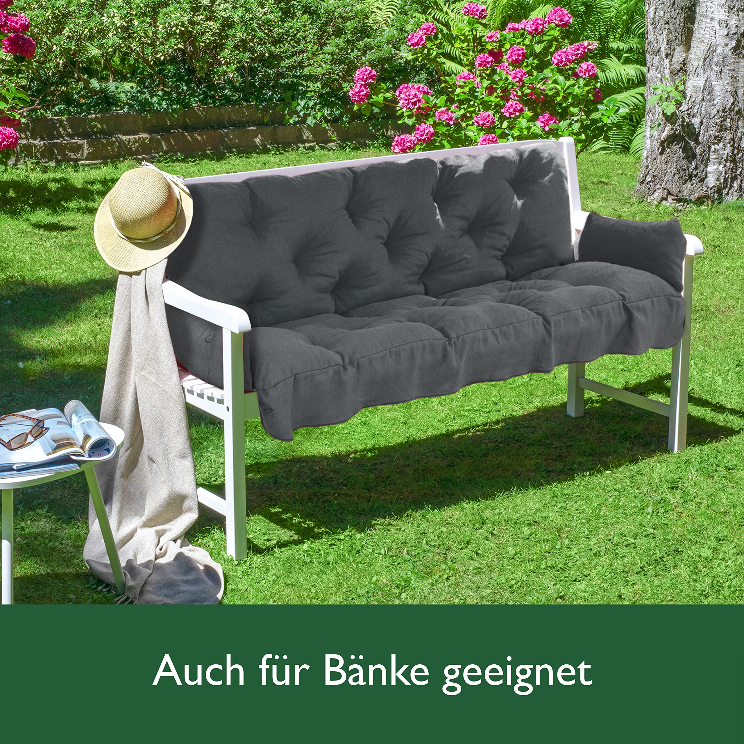 Beautissu Sitzkissen für Hollywoodschaukel 180x50x8cm Flair HS
